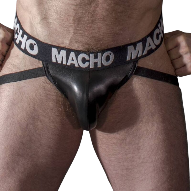 Jock en Cuir Noir MachoX25