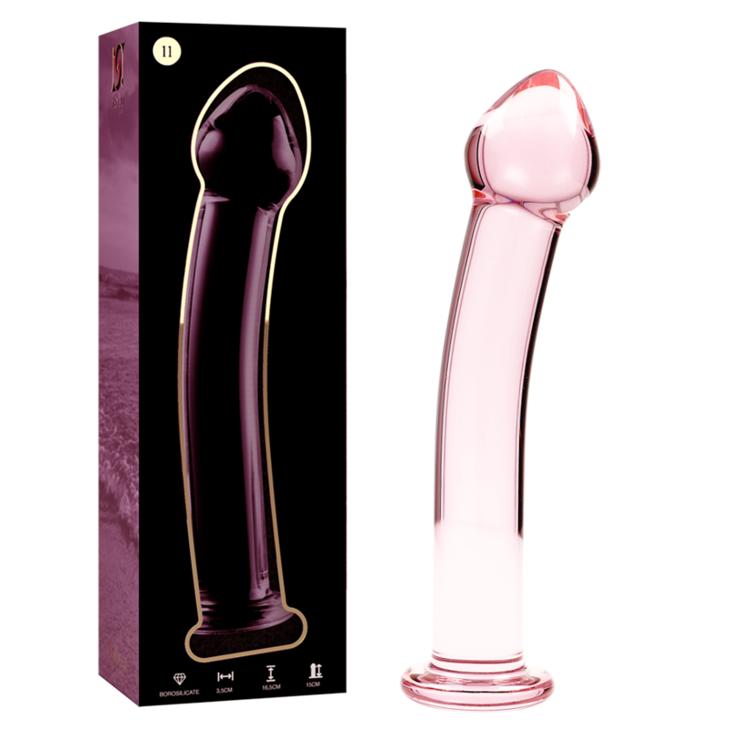 Dildo en Cristal Rosa Nebulosa: Dildo en Verre Rose Nébuleux