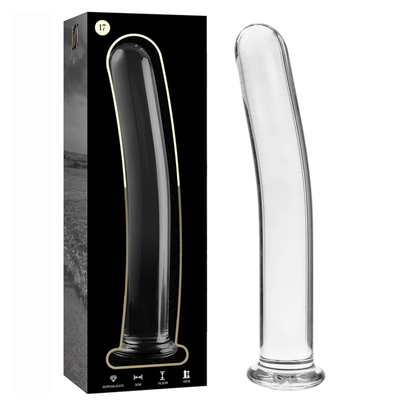 Dildo en cristal Nebula de 18,5 cm transparente