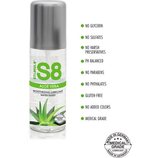 S8 lubricante base agua aloe vera 125ml