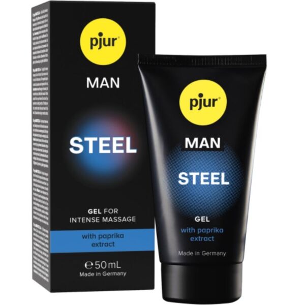 Flacon de 50 ml du gel de massage Pjur Man Steel