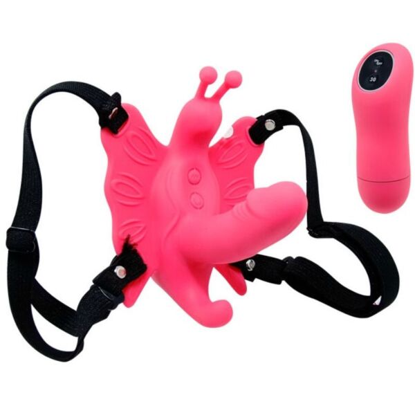 Gode ceinture papillon vibrant Baile Ultra Passionate, avec papillon vibrant et mini-gode