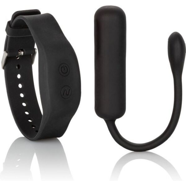 Mini-vibromasseur Calexotics Petite Bullet avec sa télécommande bracelet