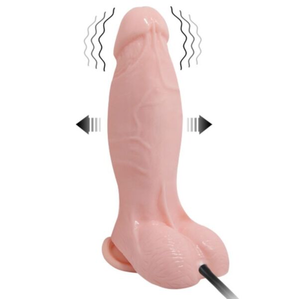 Gode gonflable Baile 18,8 cm, réaliste, avec testicules, ventouse à la base et pompe