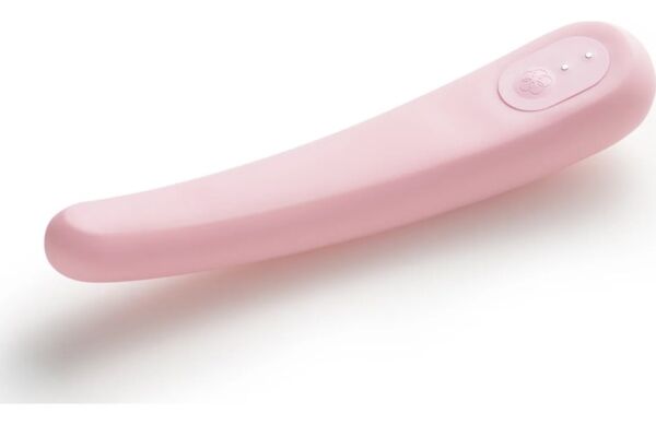 Vibromasseur iroha Tsuki Mikazuki rose pastel, de forme conique en croissant de lune