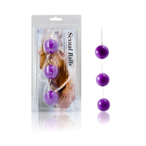 Boules anales Baile Strip de 3,4 cm, trois boules reliées avec un anneau à l'extrémité