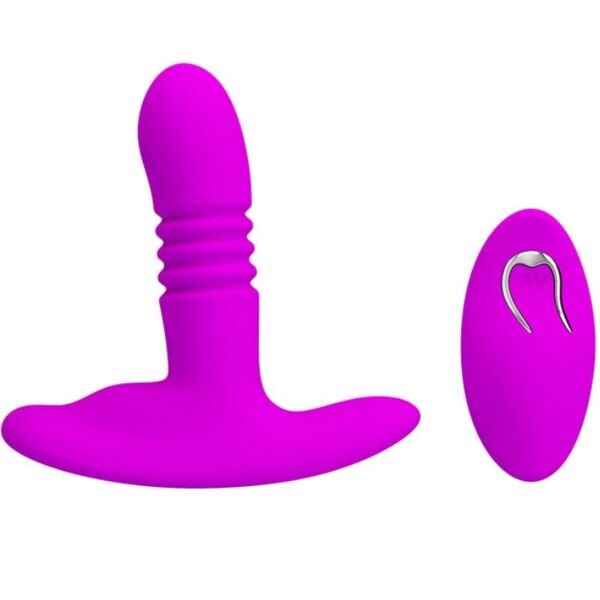 Plug anal Pretty Love Heather BI-014647W en silicone noir avec ventouse à la base
