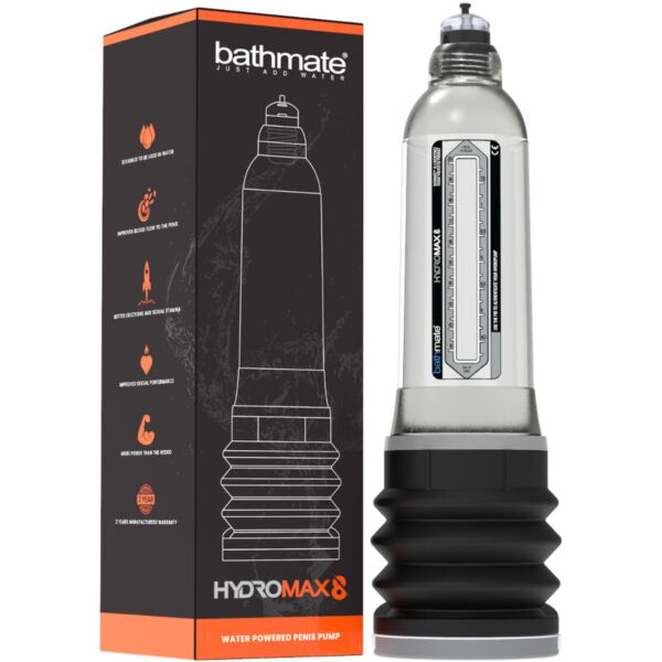 Pompe à pénis Bathmate HydroMax 8 transparente