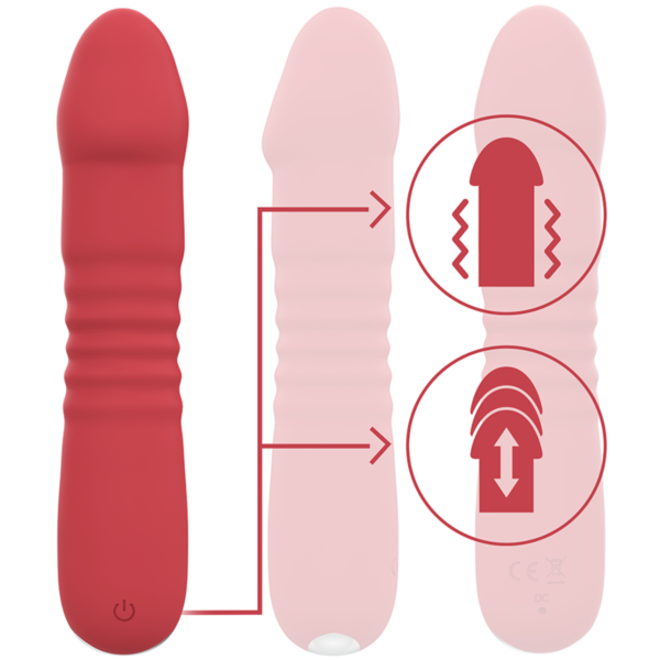 Vibromasseur Intense Juni Up & Down de couleur rouge