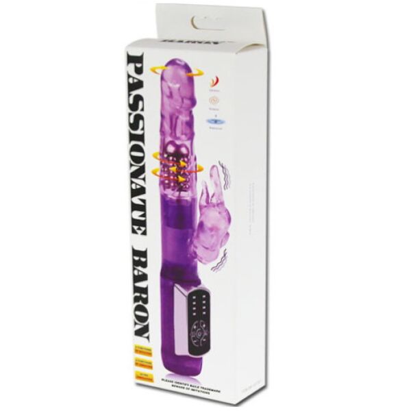 Vibromasseur rabbit Baile Passion Baron avec son panneau de commande tactile