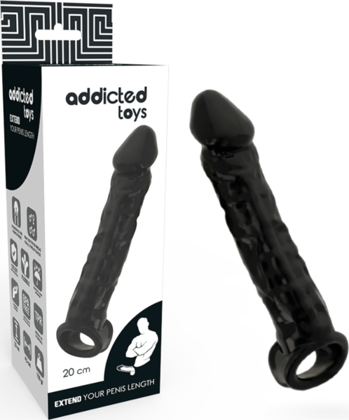 Gaine pénienne Addicted Toys Dong Extension, avec anneau pour testicules