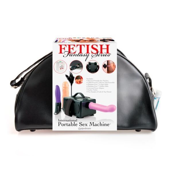 Sex machine Fetish Fantasy Portable Sex Machine avec ses deux godes, le vibromasseur qui sert de télécommande et la pochette de voyage