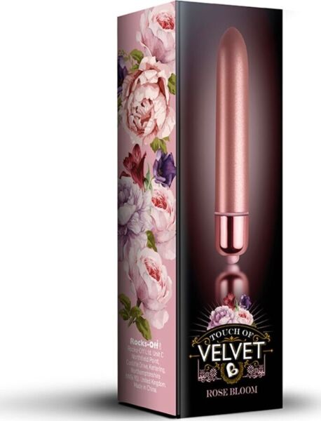 Mini-vibromasseur Rocks Off Touch of Velvet Rose Bloom coloris or rose