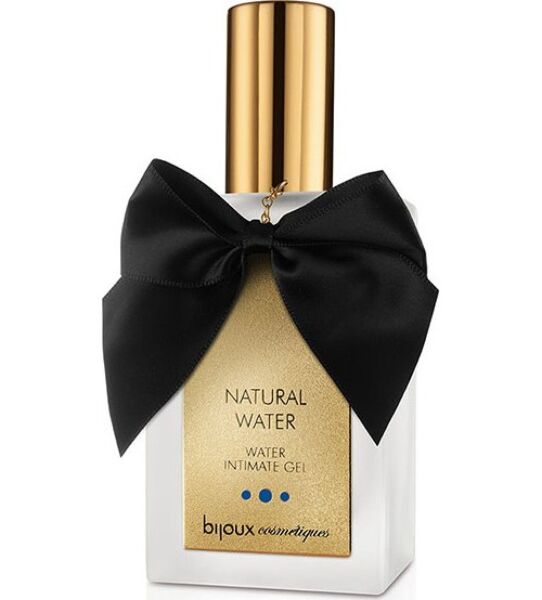 Lubrifiant Bijoux Indiscrets Natural 70 ml, flacon en verre avec pompe doseuse et bouchon doré