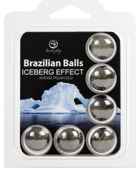 Lot de 6 Brazilian Balls Iceberg de Secret Play, boules d'huile de massage à effet froid