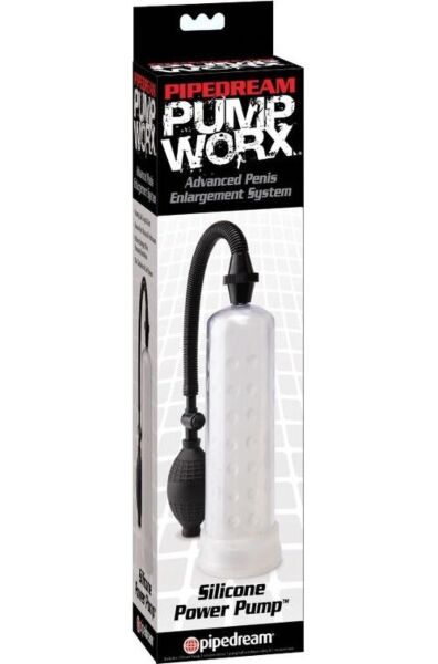 Pompe à pénis Pump Worx en silicone avec cylindre transparent