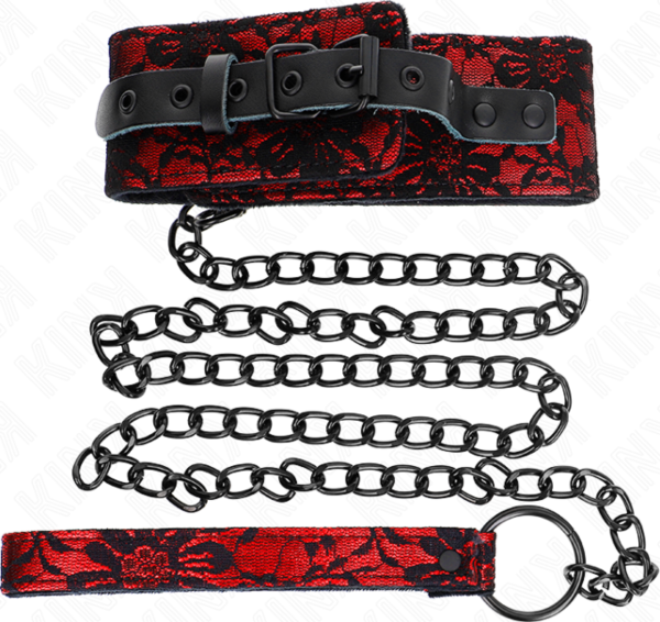 Collier avec laisse Kink 105 cm, en cuir et silicone