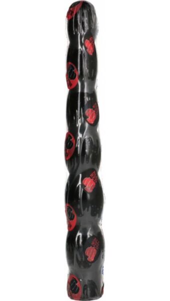 Gode anal All Black AB16 Stem, noir et ondulé