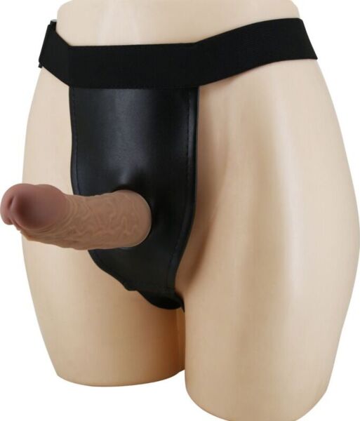 Gode ceinture Pretty Love avec son gode marron veiné