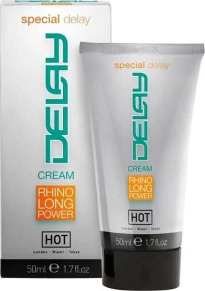 Crème retardante HOT Delay Cream dans son flacon de 50 ml