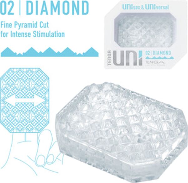 Masturbateur unisexe Tenga UNI Diamond avec son relief pyramidal