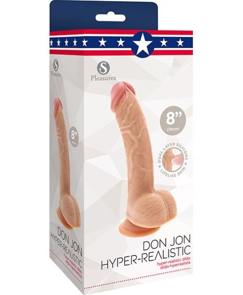 Gode réaliste S Pleasures Don Jon 20 cm, couleur vanille avec gland rosé