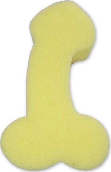 Éponge de bain Diablo Picante jaune en forme de pénis