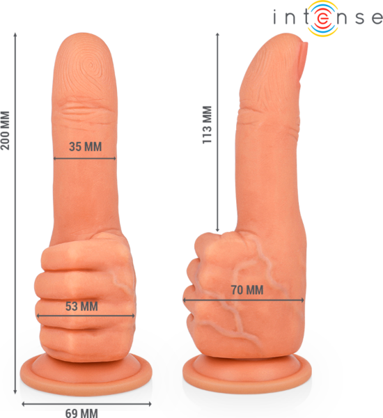 Dildo Intense Bender en forme de main avec base à ventouse