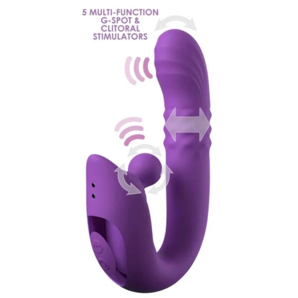 Vibromasseur rabbit Pipedream Harmoni Pro de couleur violette, avec partie insérable et stimulateur externe