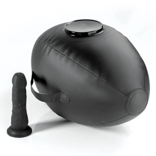 Coussin gonflable noir Pipedream Body Dock avec dildo et poignées