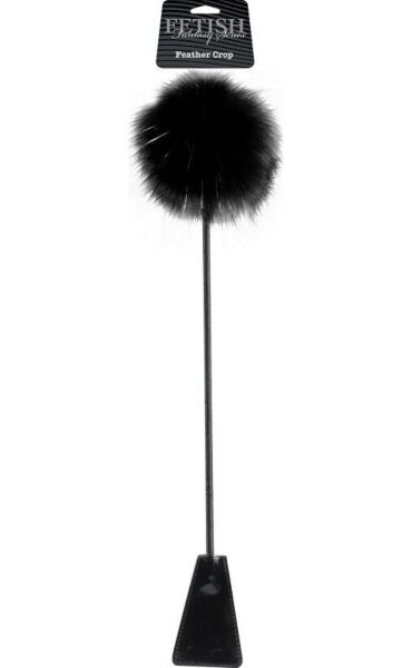 Cravache double face avec plume noire Fetish Fantasy de Pipedream