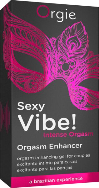 Flacon airless de 15 ml du gel stimulant Orgie Sexy Vibe! Intense Orgasm