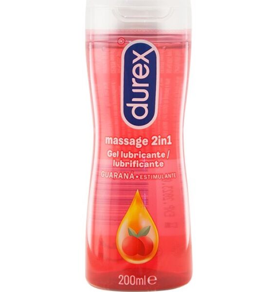 Flacon de gel de massage et lubrifiant Durex Massage Guaraná de 200 ml
