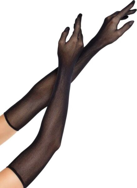 Gants en résille noire Leg Avenue Opera Length Fishnet Gloves, de longueur opéra