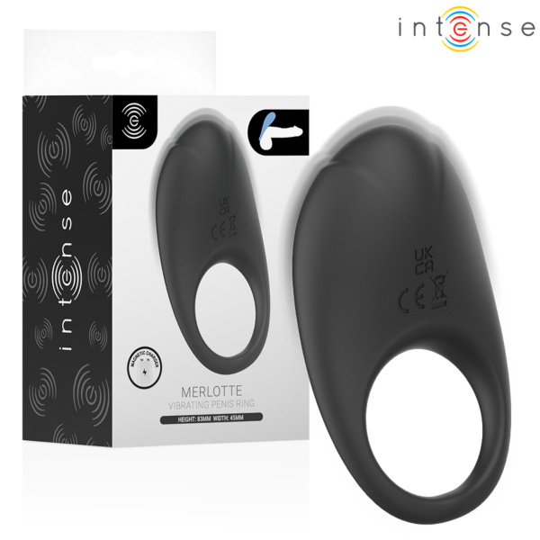 Anneau vibrant Intense For Him pour le pénis, avec stimulateur clitoridien sur la partie supérieure