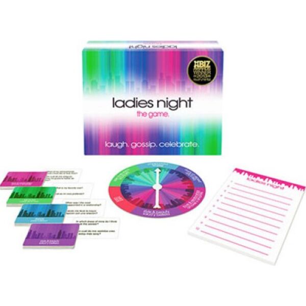Jeu de questions Kheper Games Ladies Night, avec sa roue, son bloc et ses cartes