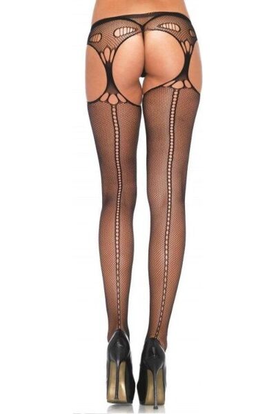Collant résille avec porte-jarretelles Leg Avenue Ally en noir