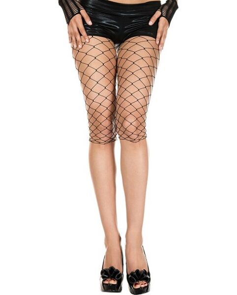 Legging résille à grosses mailles Music Legs en noir, jusqu'au genou