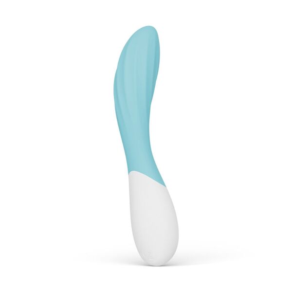 Vibromasseur point G LELO Mona Twist, avec sa forme courbe et ses stries en spirale