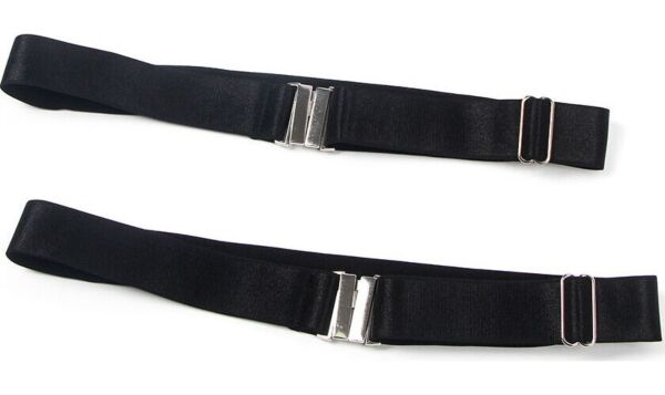 Jarretières de cuisse Subblime noires avec sangles élastiques et boucles réglables