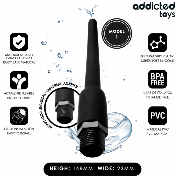 Douche anale Addicted Toys Modèle 1 avec son adaptateur universel pour le flexible de douche
