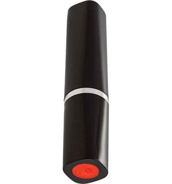 Vibromasseur rouge à lèvres S Pleasures Lipstick Black/Red avec ses capuchons rouges