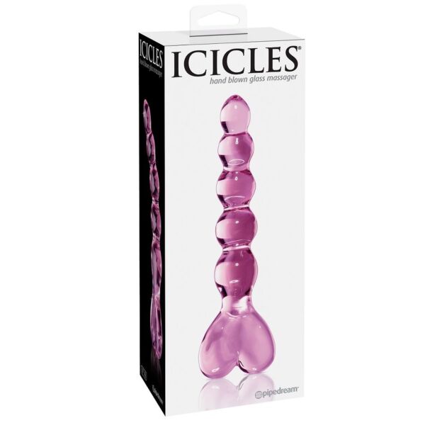 Gode en verre Pipedream Icicles No. 43 avec manche en forme de cœur