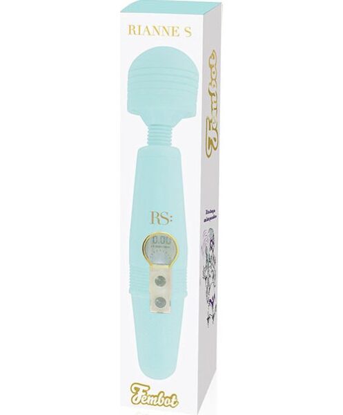 Wand de massage Rianne S Fembot Mint Green, vert menthe, avec écran sur le manche