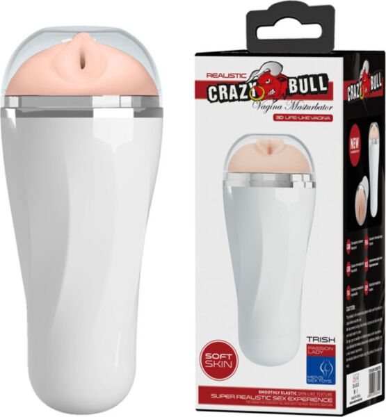 Masturbateur Crazy Bull Trish avec orifice vaginal réaliste et coque à finition nacrée