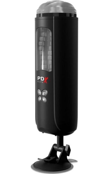 Masturbateur PDX Elite Ultimate Milker de Pipedream, avec son boîtier et sa fenêtre transparente
