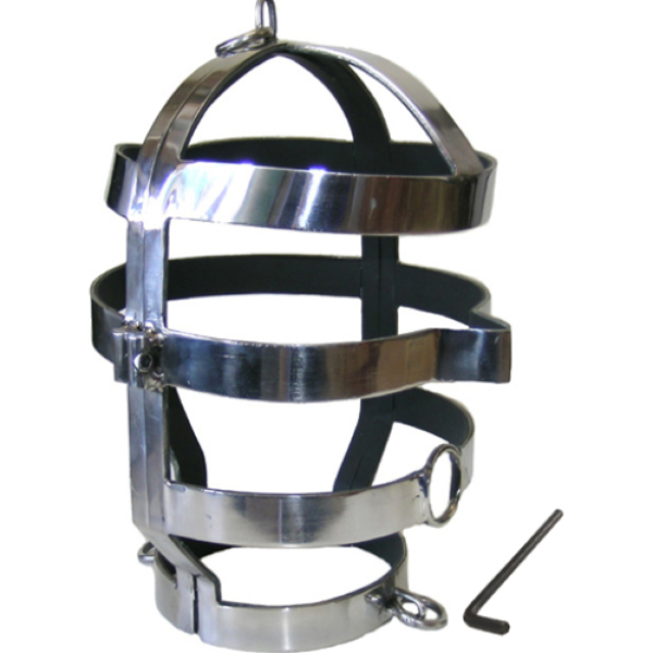 Masque BDSM Metal Hard Mask with Steel Necklace avec son collier