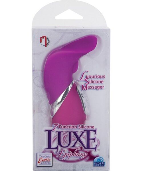 Mini-vibromasseur Calexotics Luxe Epiphany rose, avec sa tête plate et légèrement ondulée