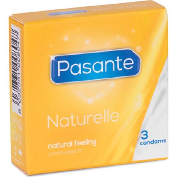 Boîte de préservatifs Pasante Naturelle contenant 3 unités