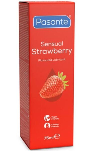 Flacon de lubrifiant Pasante Sensual Strawberry de 75 ml, saveur fraise